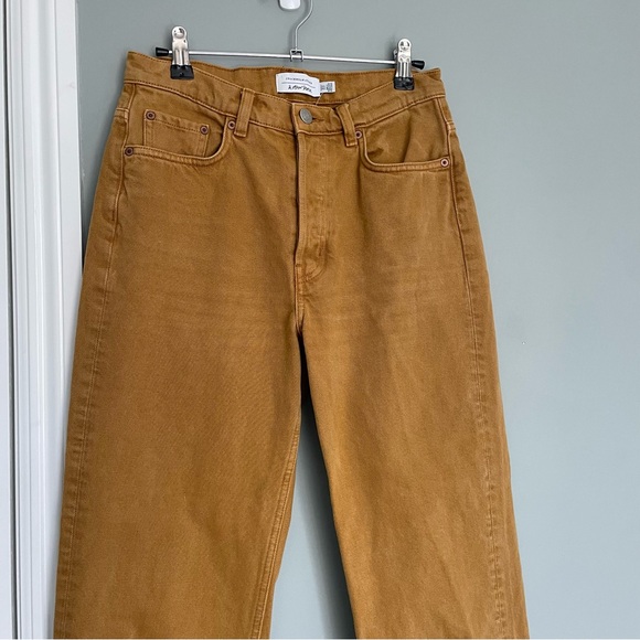 & Other Stories Straight Leg High Waist Jeans Mustard - Picture 2 of 16